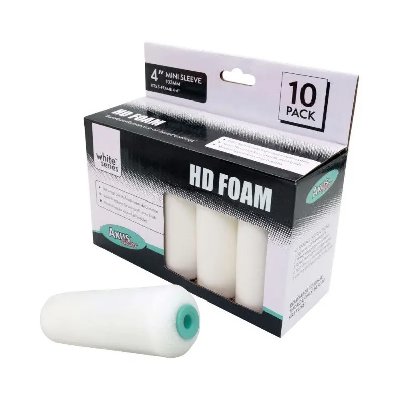 Axus Hd Foam White Series Mini Rollers - Pack Of 10 1