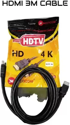 Maxicom_3M 3 M Hdmi Cable Compatible With Tv, Set Up Box, Laptop, Projector, Set Top Box, Black, One Cable 1
