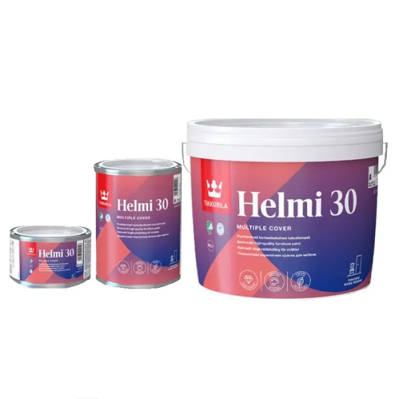 Tikkurila Helmi 30 Water-Based Satin For Woodwork - Colour Match 1