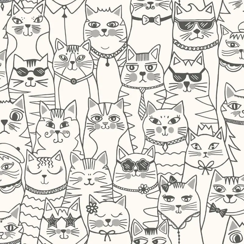Colour Me Cats Colouring In Wallpaper Sample 1