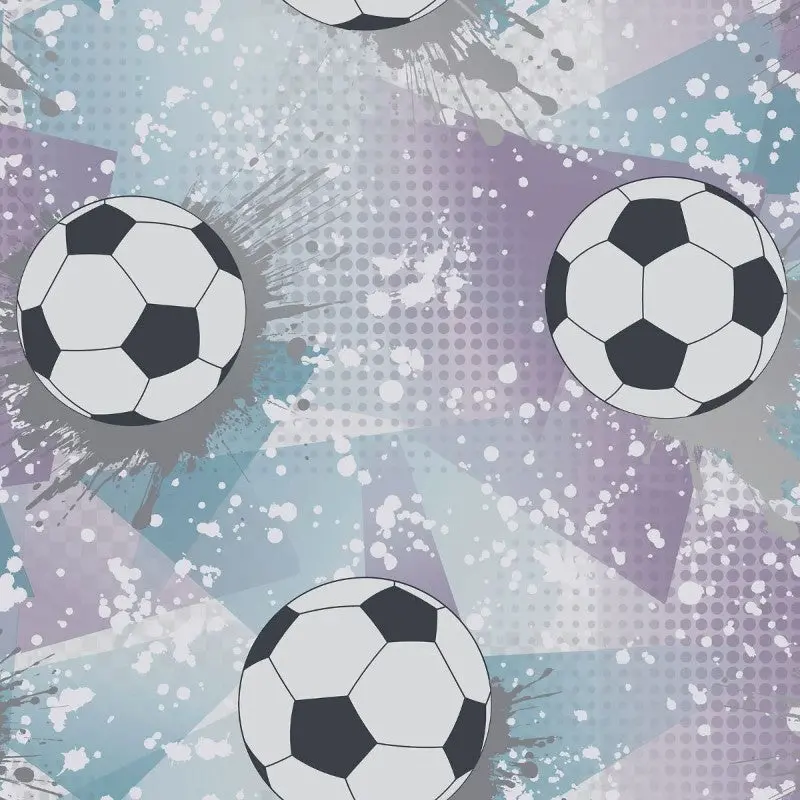 Football Frenzy Wallpaper - Lilac/Silver Sample 1