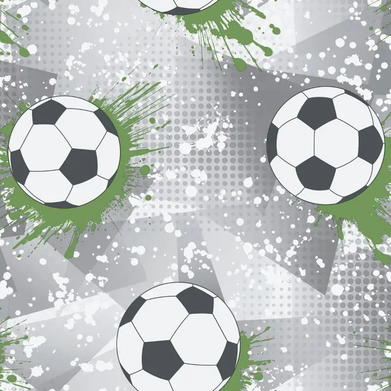 Football Frenzy Wallpaper - Grey/Green Sample 1