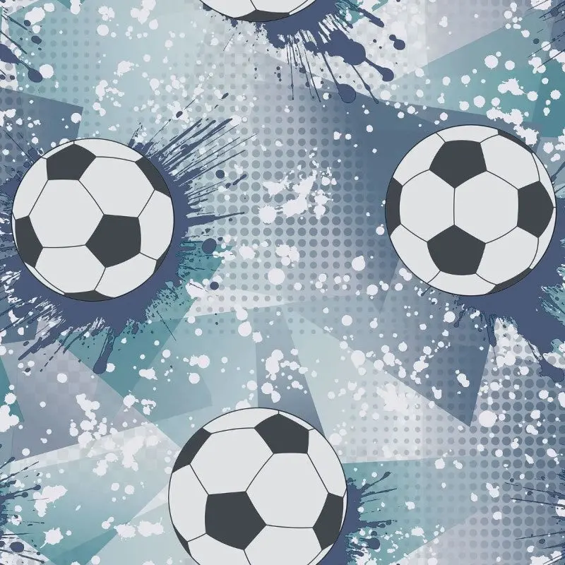 Football Frenzy Wallpaper - Navy/Teal Sample 1
