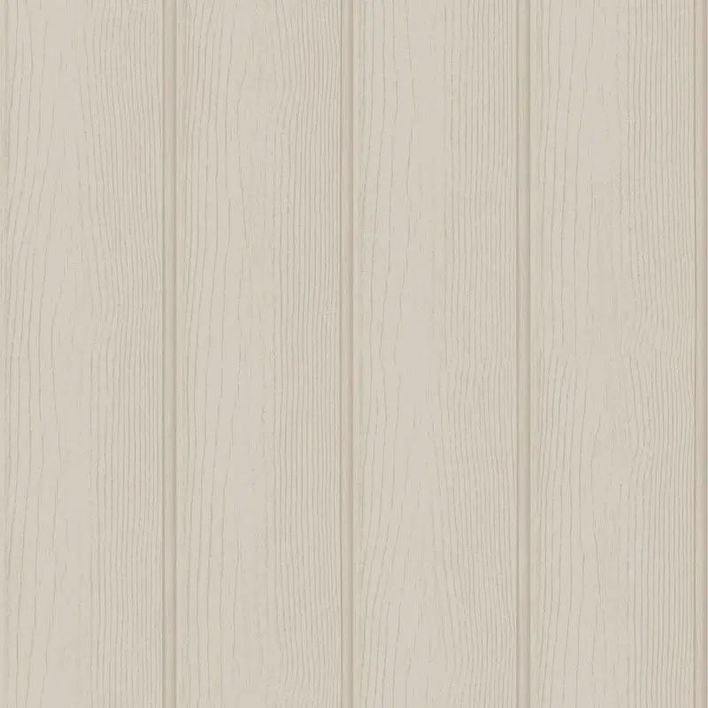 Tongue & Groove Panelled Wallpaper - Beige Sample 1