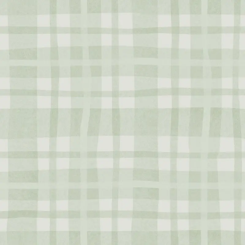 Ivy Plaid Check Wallpaper - Sage Sample 1