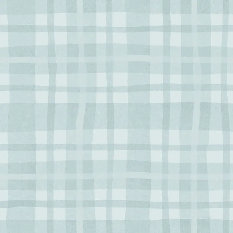 Ivy Plaid Check Wallpaper - Sky Blue Sample 1