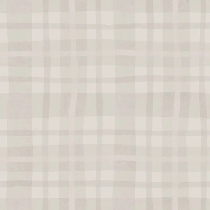 Ivy Plaid Check Wallpaper - Warm Grey Sample 1