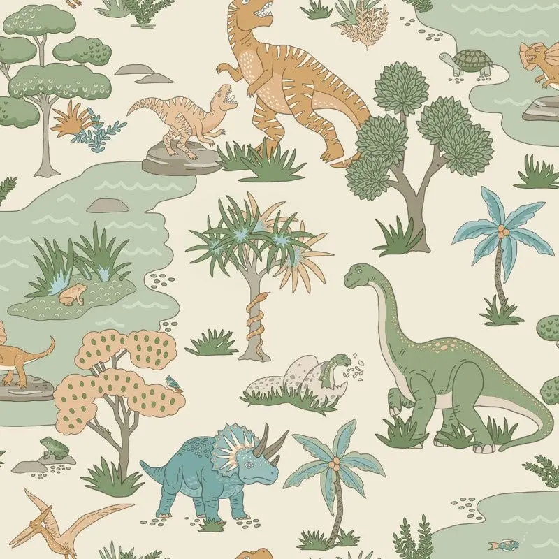 Dino Zoo Wallpaper - Cream/Multi Sample 1