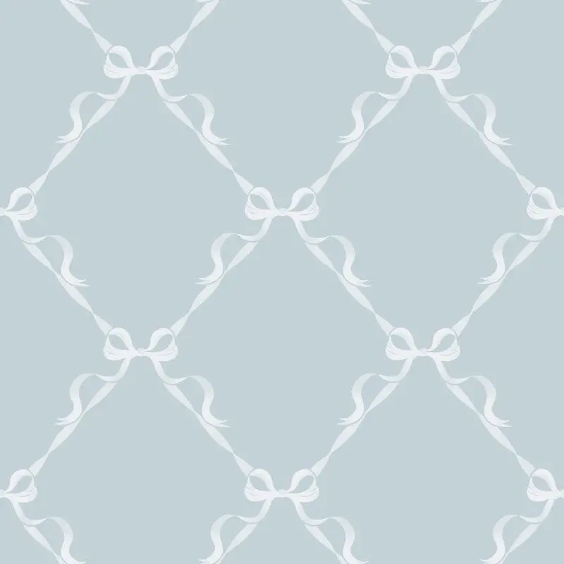 Tied With A Bow Wallpaper - Sky Blue Sample 1