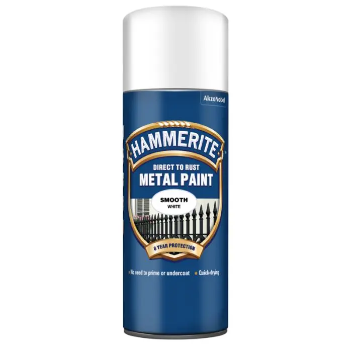 Hammerite Metal Paint Smooth Aerosol - White 400Ml 1