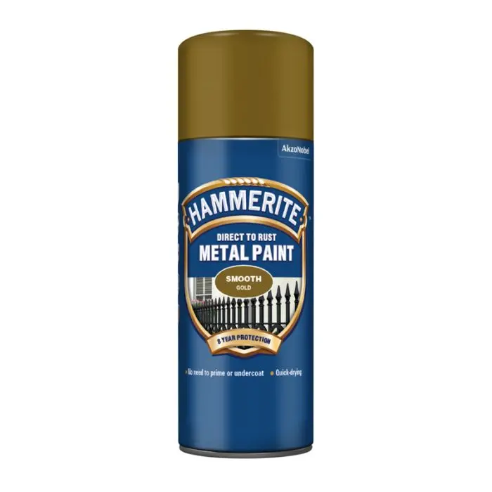 Hammerite Metal Paint Smooth Aerosol - Gold 400Ml 1