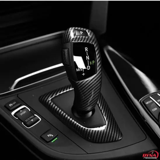 Dynacarbon™️ Carbon Fiber Lhd Gearshift Knob Cover Trim Overlay For Bmw 1