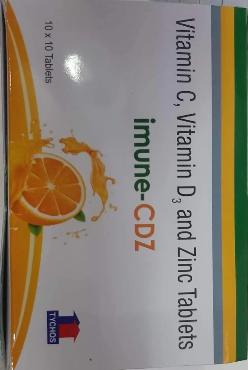 Imune-Cdz Tablets (Vitamin C 500 Mg+Vitamin D3 400 Iu+Zinc Sulphate 150 M) (100 Tablets) 1