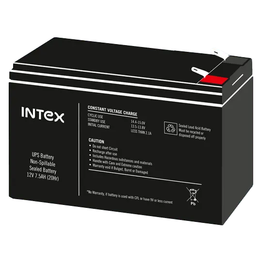 Intex Smf Vrla Battery 12V 7.5Ah Ups  / Solar Rechargeable Battery 1