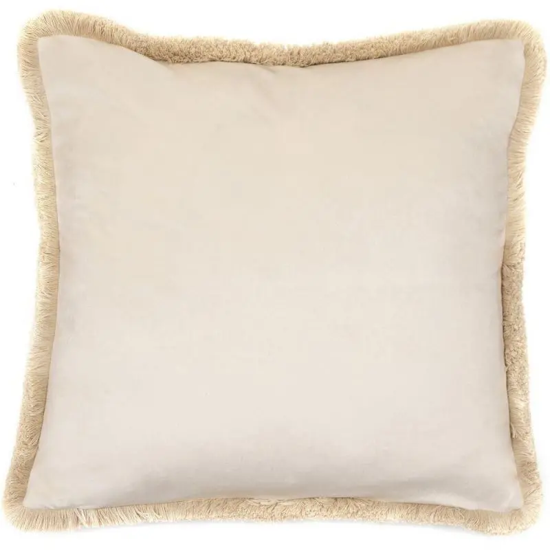 Malini Meghan Ivory Fringed Cushion 1