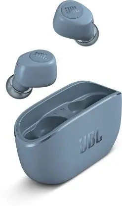 Jbl Wave100 With 20 Hours Playback, Dual Sound Modes, Dual Connect And Va Support Bluetooth Headset  (Blue, True Wireless) 1