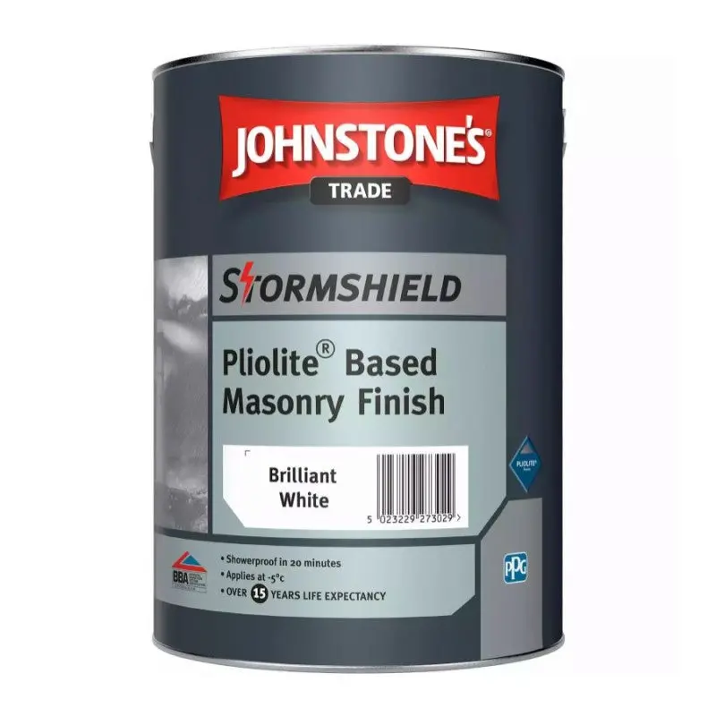 Johnstone's Trade Stormshield Pliolite Masonry Finish - Brilliant White 1