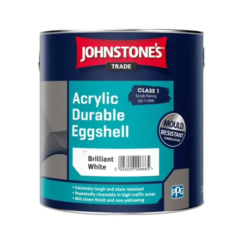 Johnstone's Trade Acrylic Durable Eggshell - Brilliant White 1