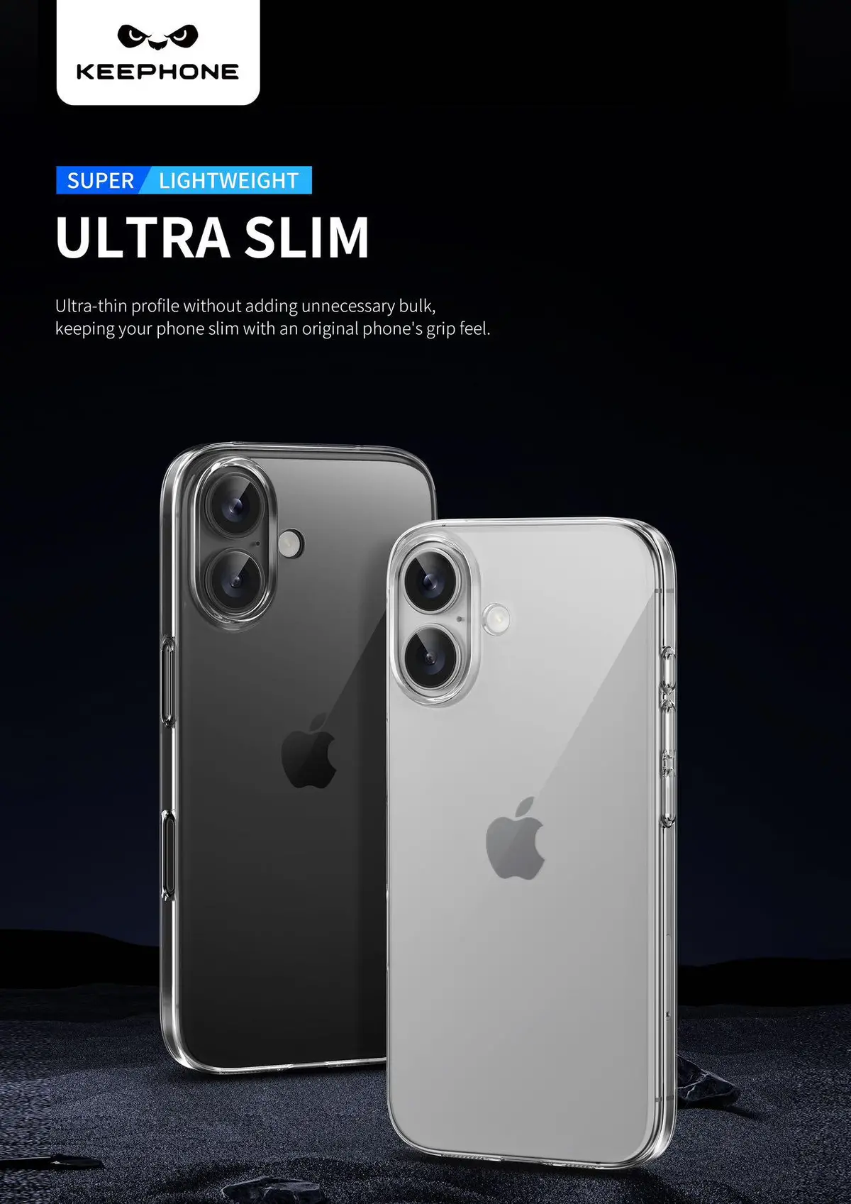 Keephone X Crystal Anti Yellowing Ultra Clear Thin Back Case Premium Quality For Iphone 16 Series 3