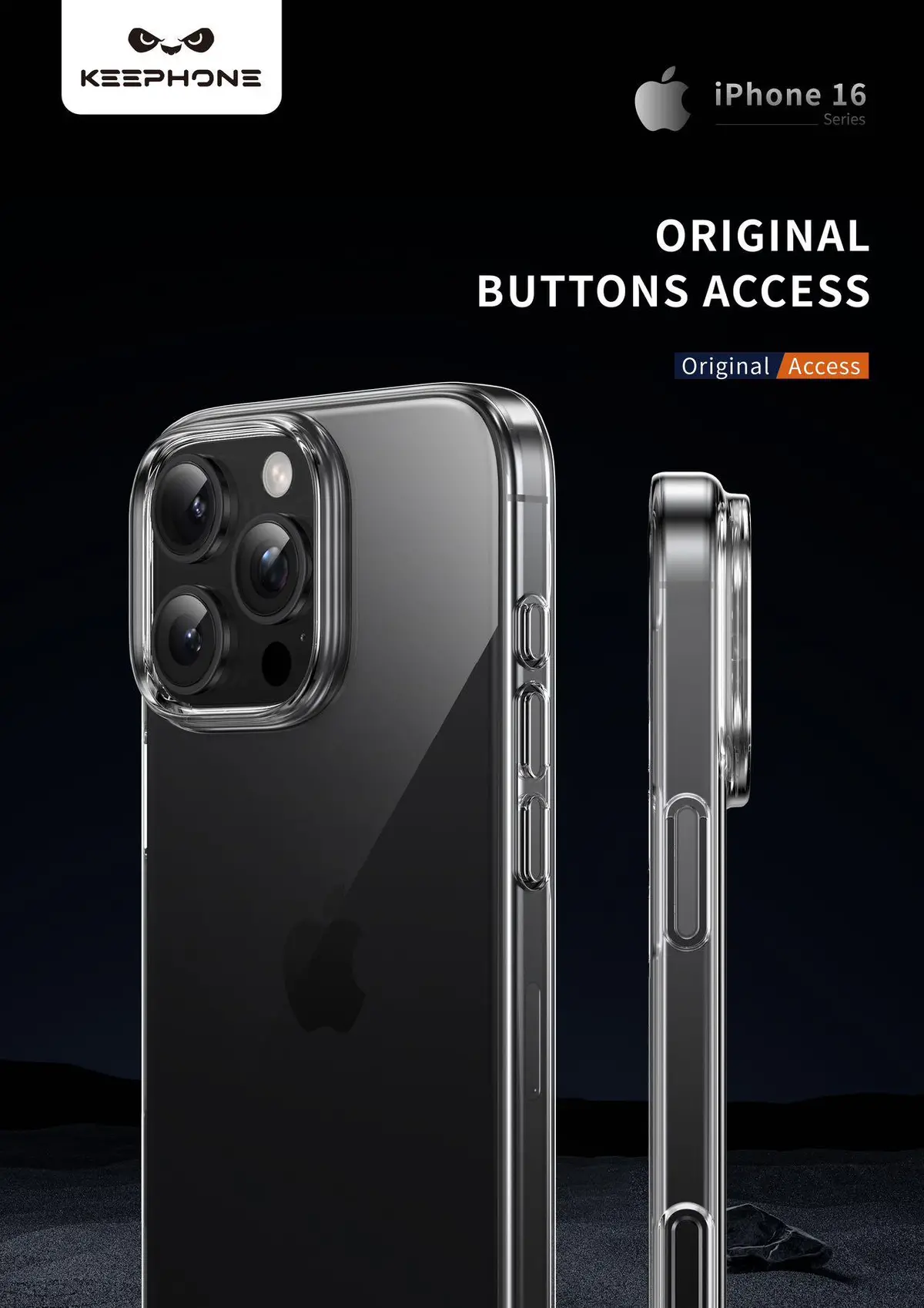Keephone X Crystal Anti Yellowing Ultra Clear Thin Back Case Premium Quality For Iphone 16 Series 4