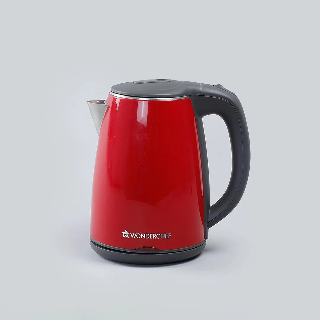 Wonderchef Crimson Edge Electric Kettle 1500W| Stainless Steel Body With Auto-Shut Off | 2-Level Safety | Cool-Touch | 1.2 Litres Capacity | 2 Years Warranty | Red 1