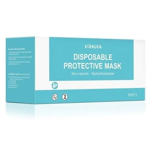 Kingfa 3Ply Face Mask With Meltblown Iir Certified German Export Quality 50 Pcs 1