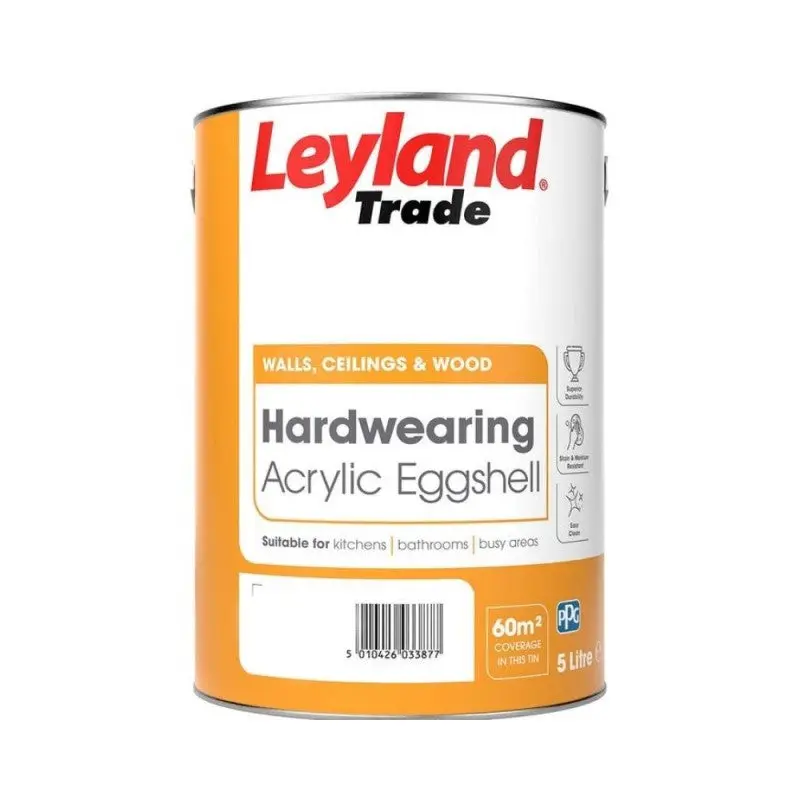 Leyland Trade Hardwearing Acrylic Eggshell - Brilliant White/Magnolia 1