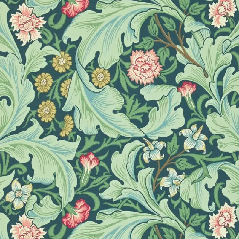 Morris & Co Leicester Wallpaper - Woad/Sage Sample 1