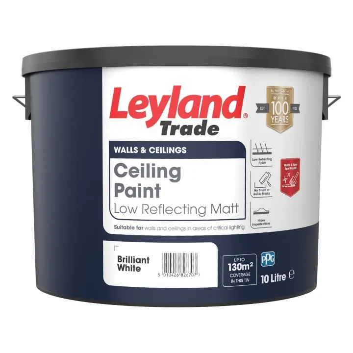 Leyland Trade Ceiling Paint - Brilliant White 1
