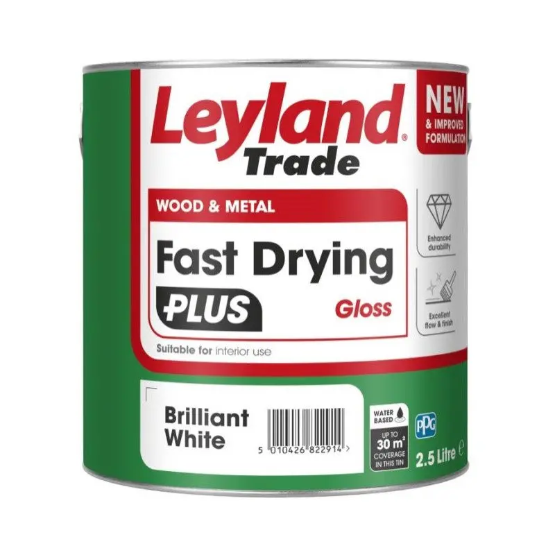 Leyland Trade Fast Drying Plus Gloss - Brilliant White 2