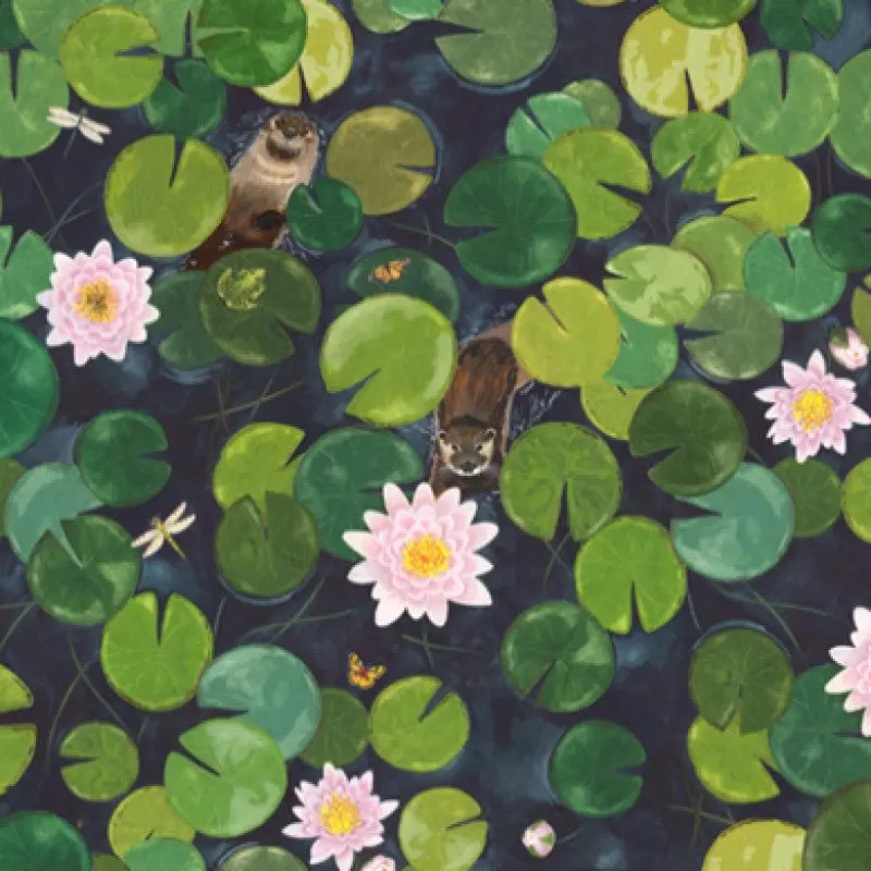 Little Greene Lily Pads Mural Wallpaper Sample - Hopper 1
