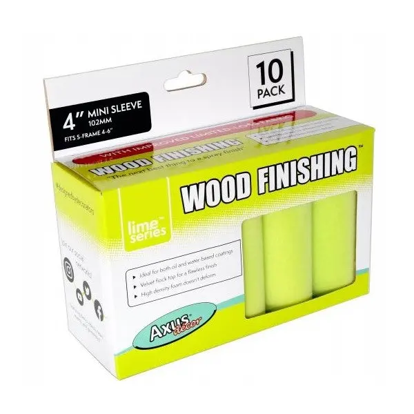 Axus Lime Series Wood Finishing Mini Roller Sleeves 4" 1