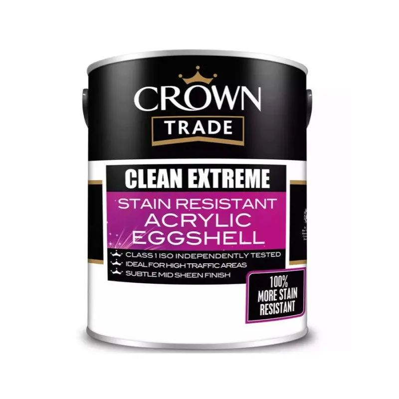 Crown Trade Clean Extreme Stain Resistant Acrylic Eggshell - Colour Match 1