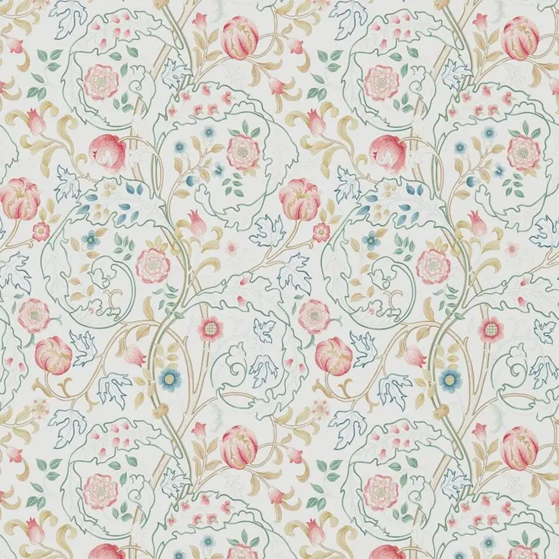 Morris & Co Mary Isobel Wallpaper - Pink/Ivory Sample 1