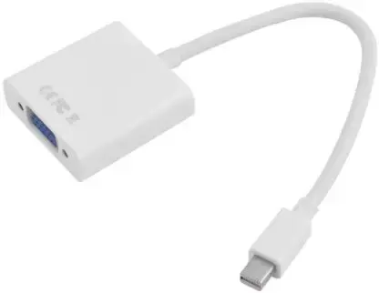 Microware Tv Out Cable Mini Dp To Vga Adapter (White For Computer) 0.254 M Hdmi Cable  (Compatible With Ipad, Home Tv, White) 1