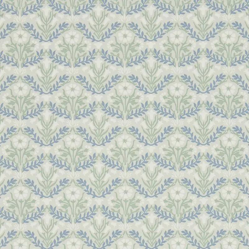 Morris & Co Bellflowers Wallpaper - Grey/Fennel Sample 1