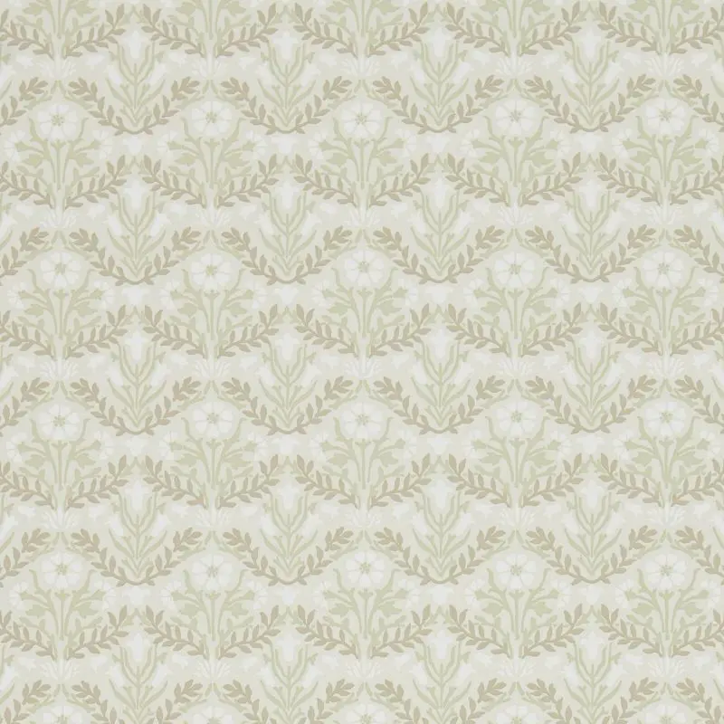 Morris & Co Bellflowers Wallpaper - Manilla/Olive Sample 1
