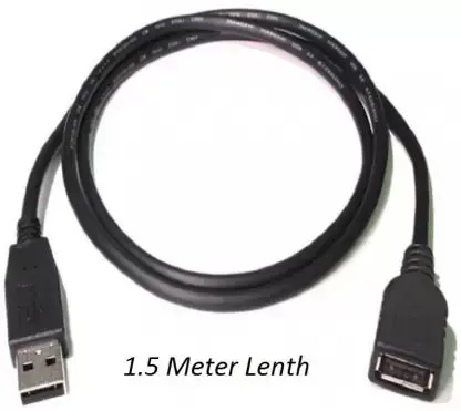 Maxicom Male To Female Extension 1.5 M Micro Usb Cable  (Compatible With Usb, Black, One Cable) 1