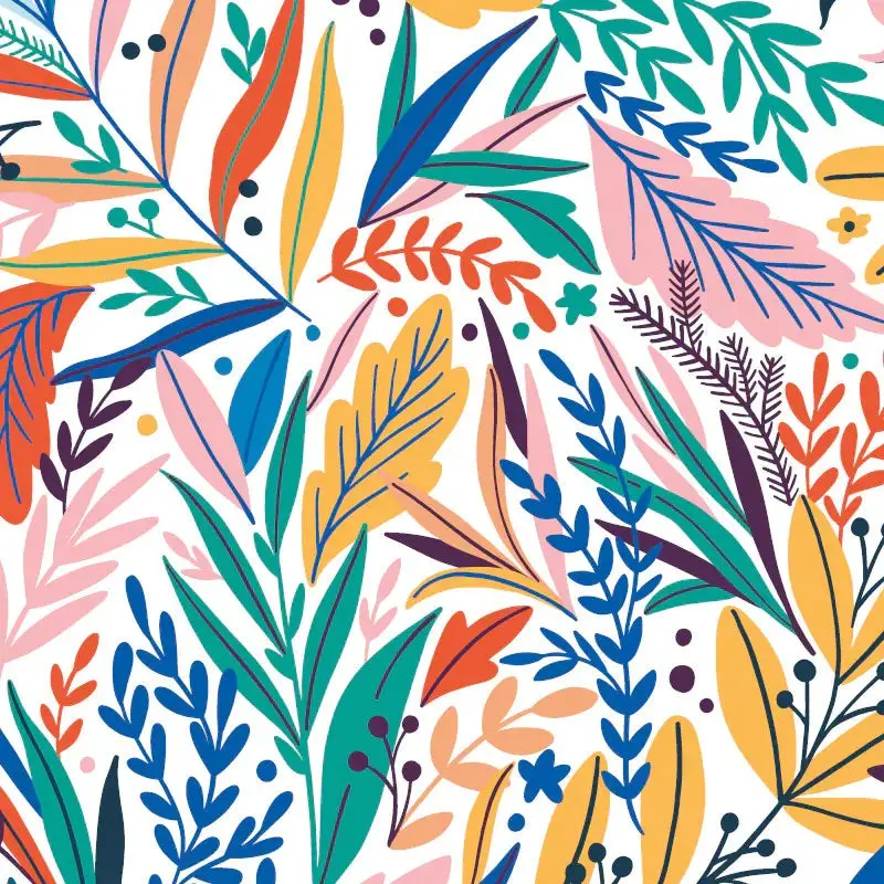 Origin Patterned Leaves Wall Mural Multi Bright 1