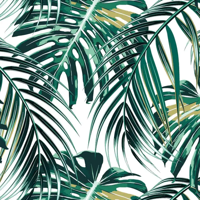 Origin Tropical Leaves Wall Mural Emerald 1