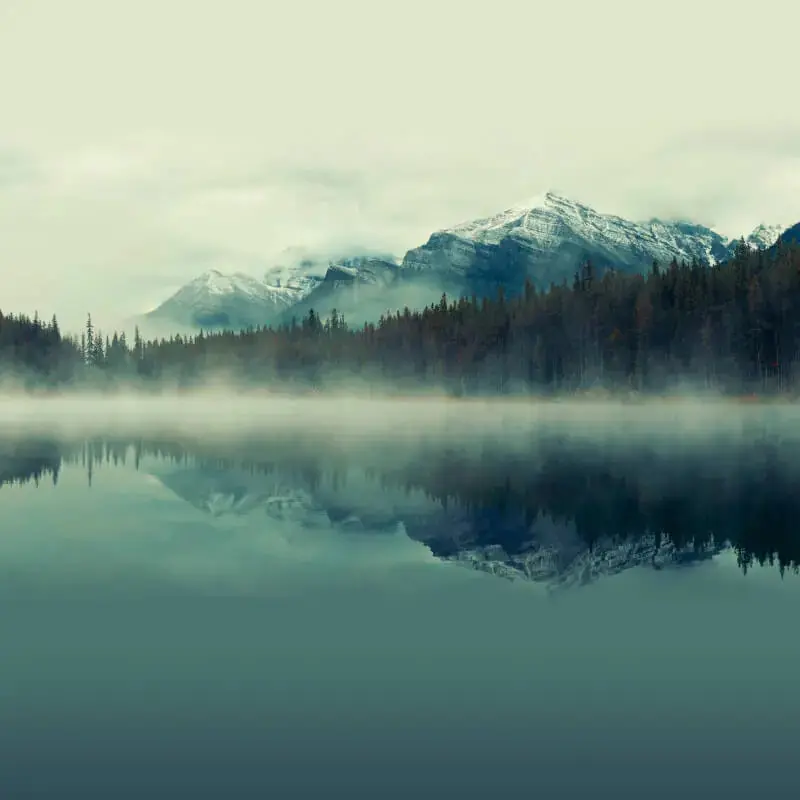 Origin Misty Mountain Lake Wall Mural 1