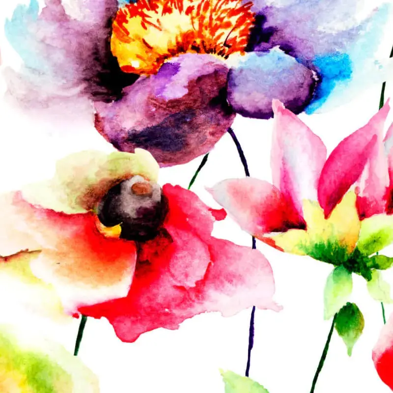 Origin Watercolour Flora Wall Mural Multi Bright 1