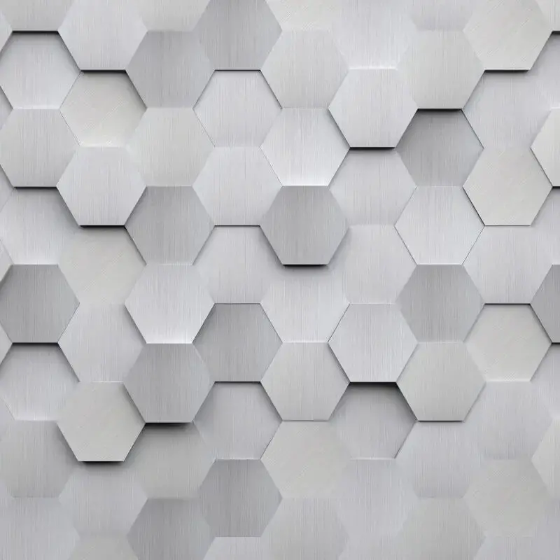 Origin Metal Hexagons Wall Mural Silver 1