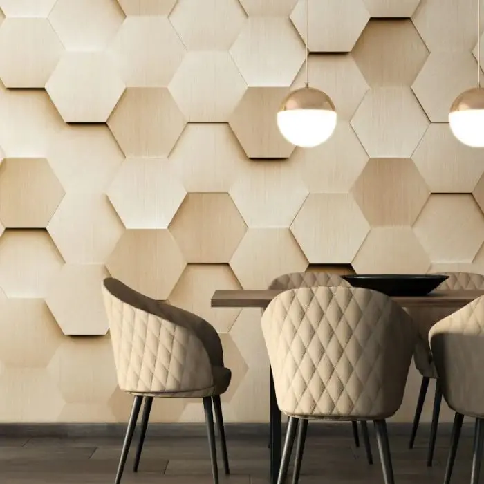 Origin Metal Hexagons Wall Mural Gold 1