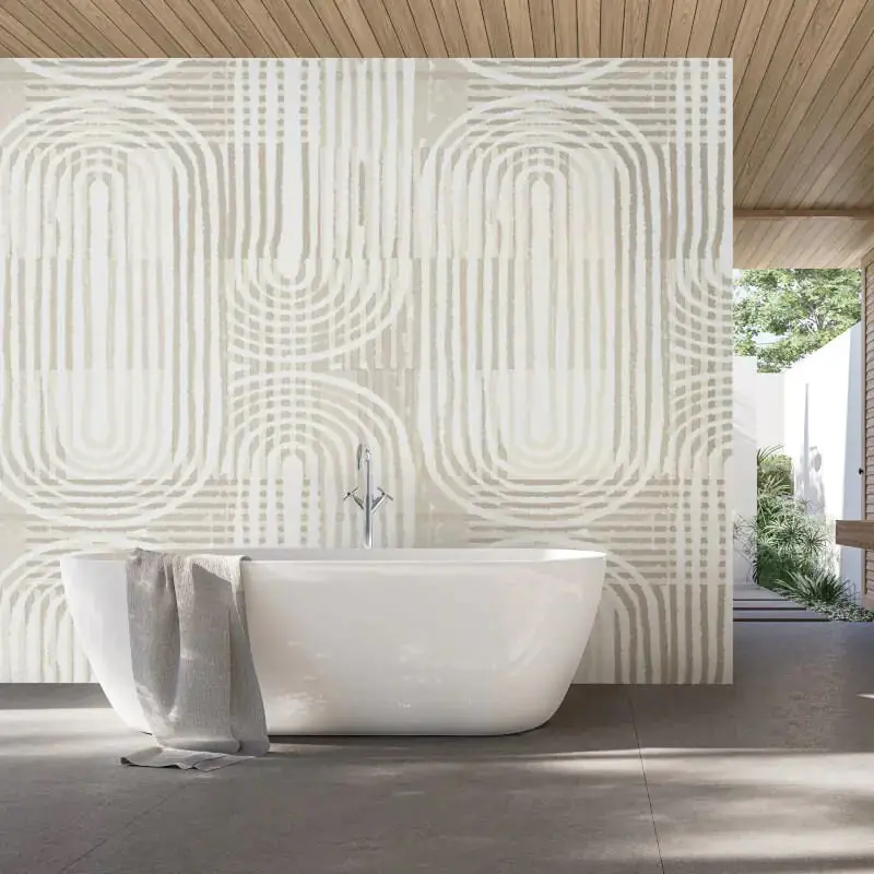 Origin Curved Line Wall Mural Grey 1