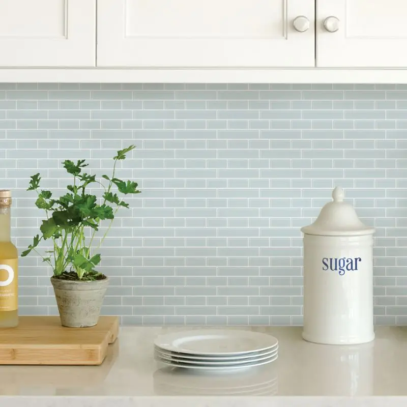 Pack Of 4 Seaglass Peel & Stick Backsplash Self Adhesive Wall Tiles 1