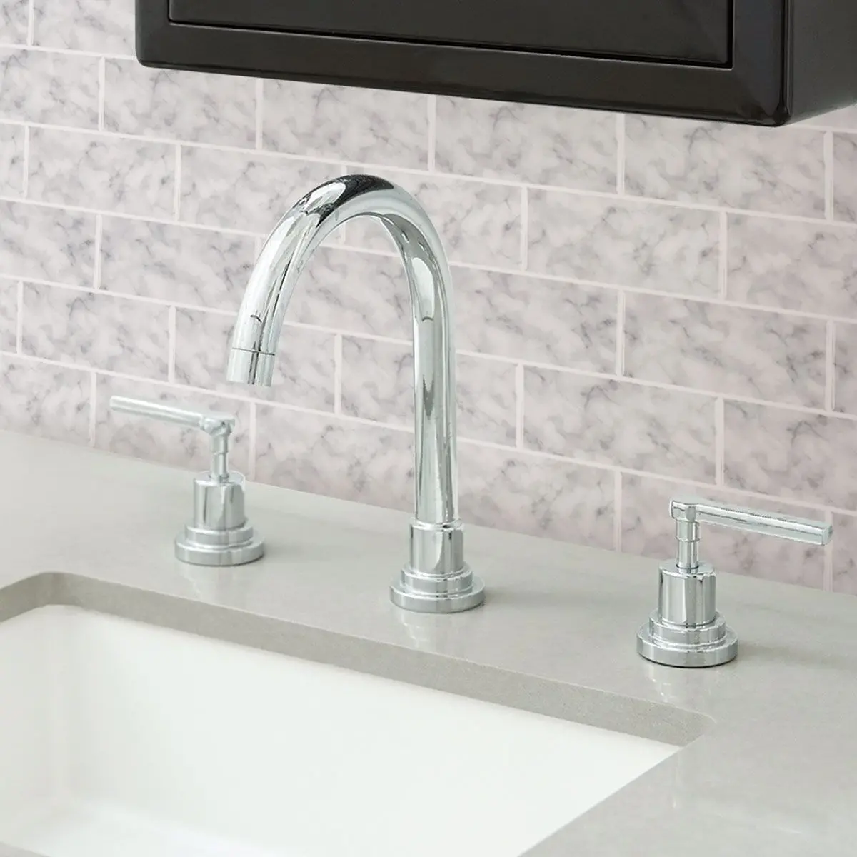 Pack Of 4 Subway Carrara Peel & Stick Backsplash Self Adhesive Wall Tiles 1