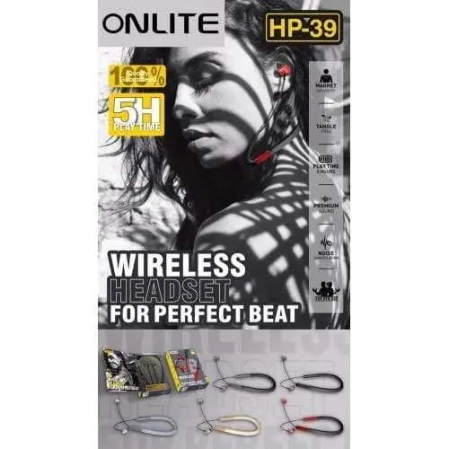 Onlite Hp-39 Wireless Bluetooth Earphones With Sound Controller For All Smartphones 1