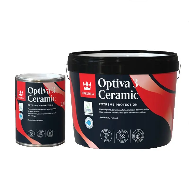 Tikkurila Optiva 3 Ceramic Scrubbable Flat Matt For Walls & Ceilings - Colour Match 1