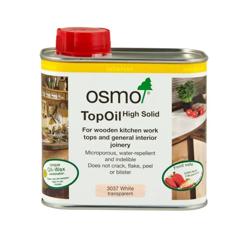 Osmo Top Oil in White Shade (Color Code 3037) – Water-Resistant Interior Wood Finish